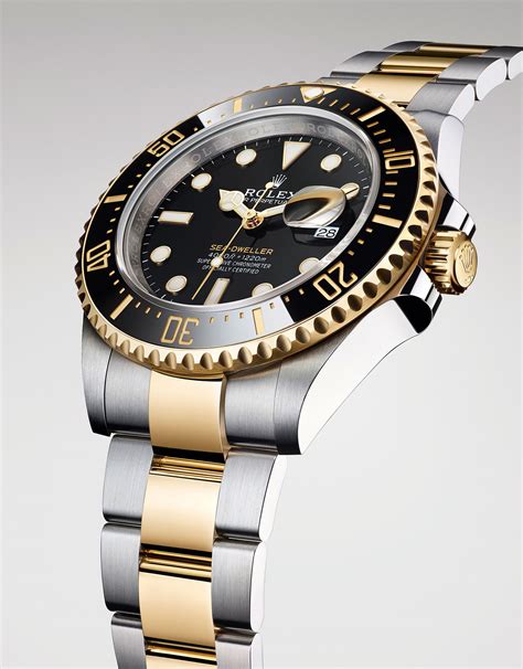 rolex deep sea dweller two tone|rolex sea dweller bezel.